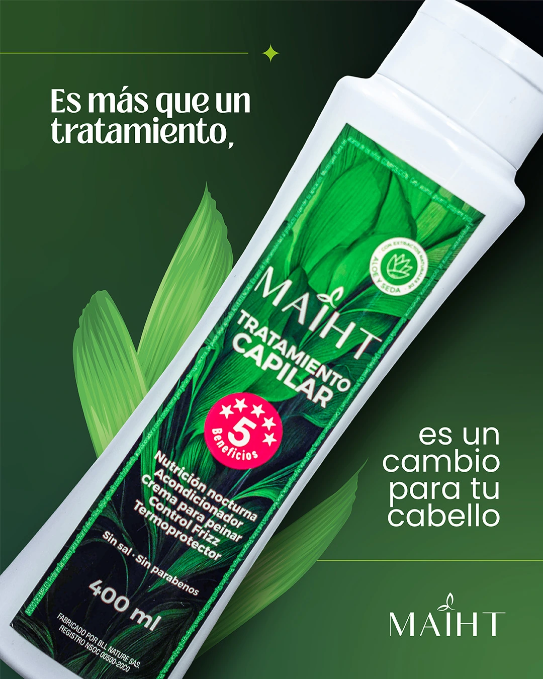 Tratamiento Capilar Maiht 5 en 1, presentación de 400 ml